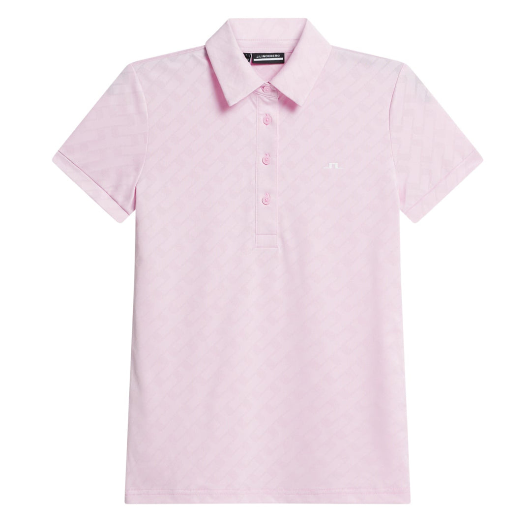 J.Lindeberg Women's ALAYA Jacquard Polo - NOSEGAY PINK
