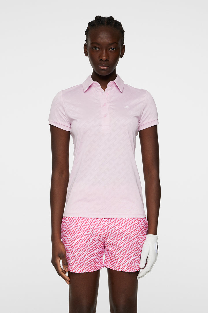J.Lindeberg Women's ALAYA Jacquard Polo - NOSEGAY PINK