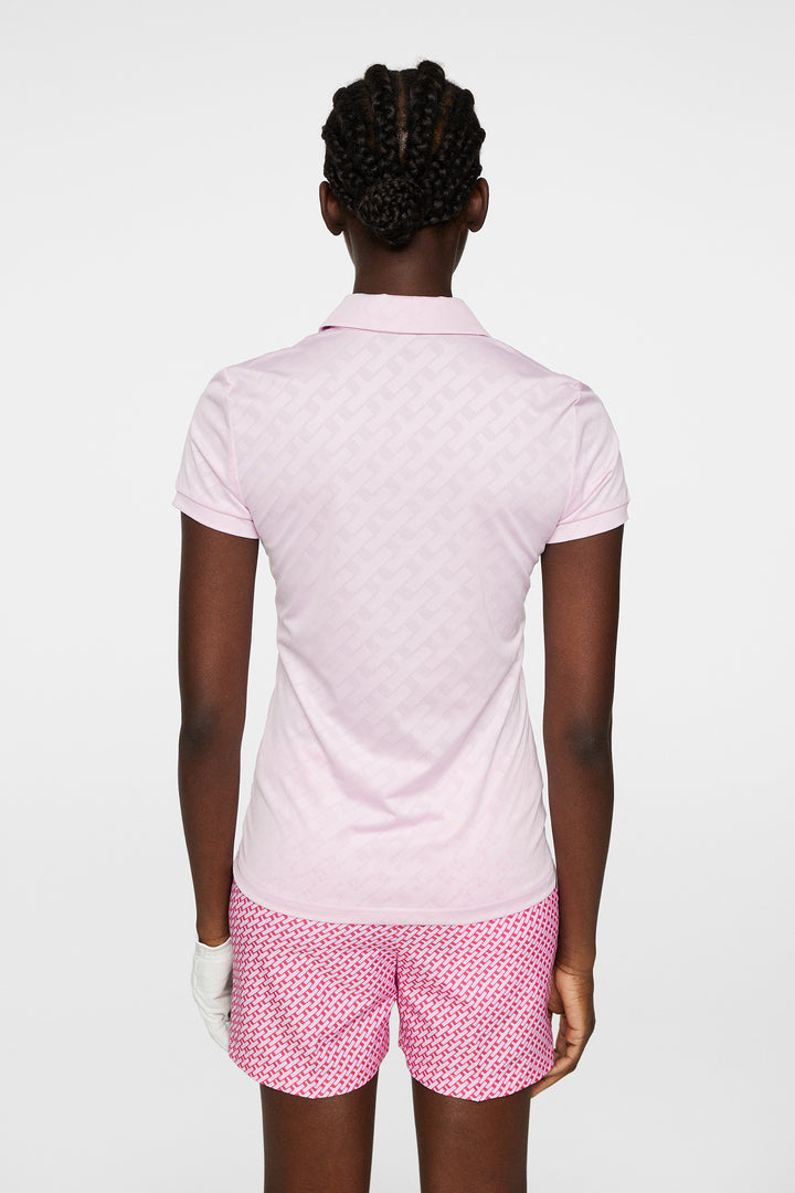 J.Lindeberg Women's ALAYA Jacquard Polo - NOSEGAY PINK