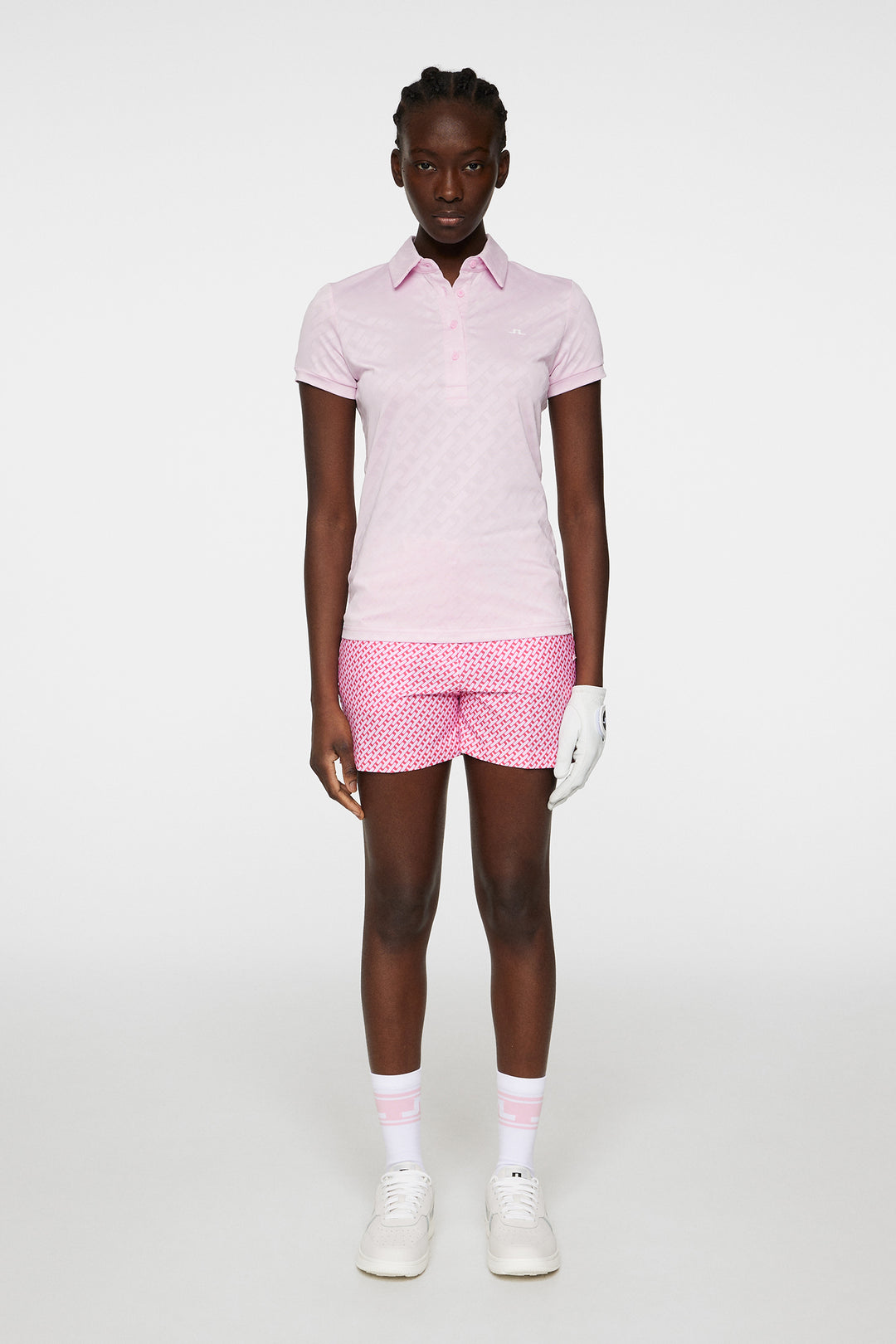 J.Lindeberg Women's ALAYA Jacquard Polo - NOSEGAY PINK