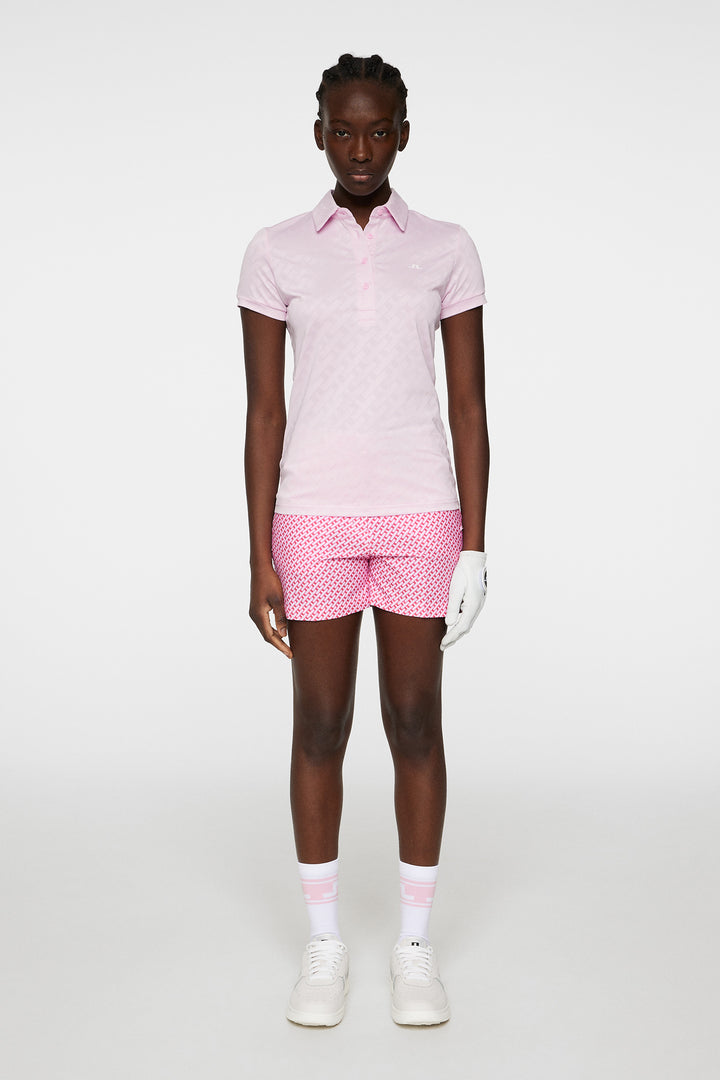 J.Lindeberg Women's ALAYA Jacquard Polo - NOSEGAY PINK