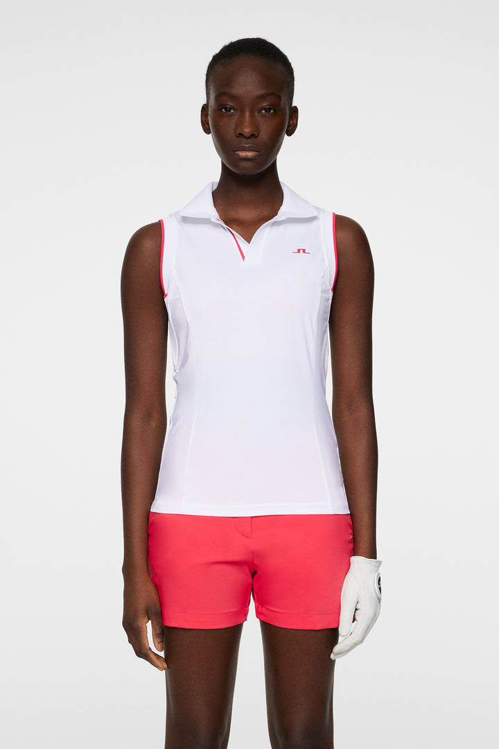 J.Lindeberg Women's VIOLA Sleeveless Polo - WHITE