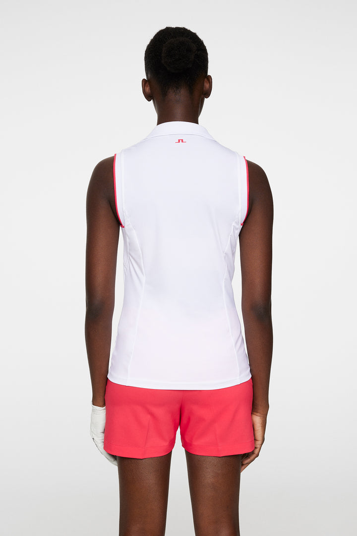 J.Lindeberg Women's VIOLA Sleeveless Polo - WHITE