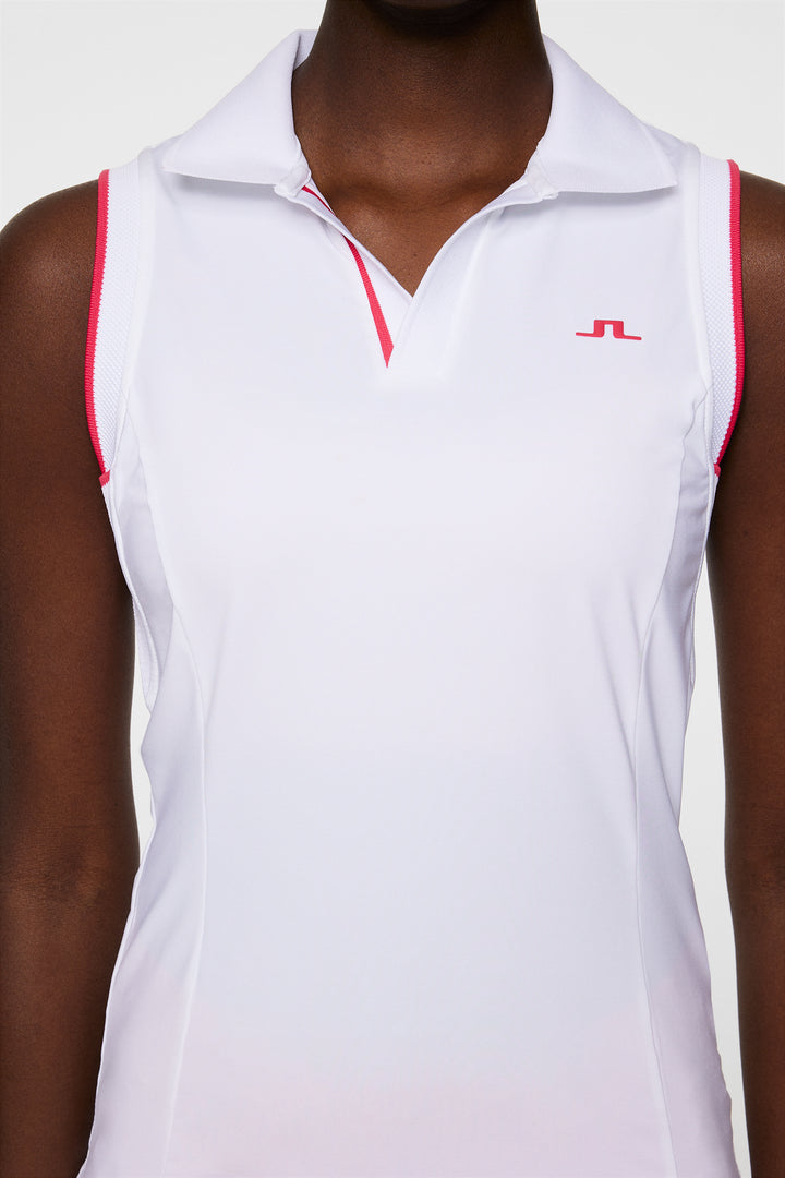 J.Lindeberg Women's VIOLA Sleeveless Polo - WHITE