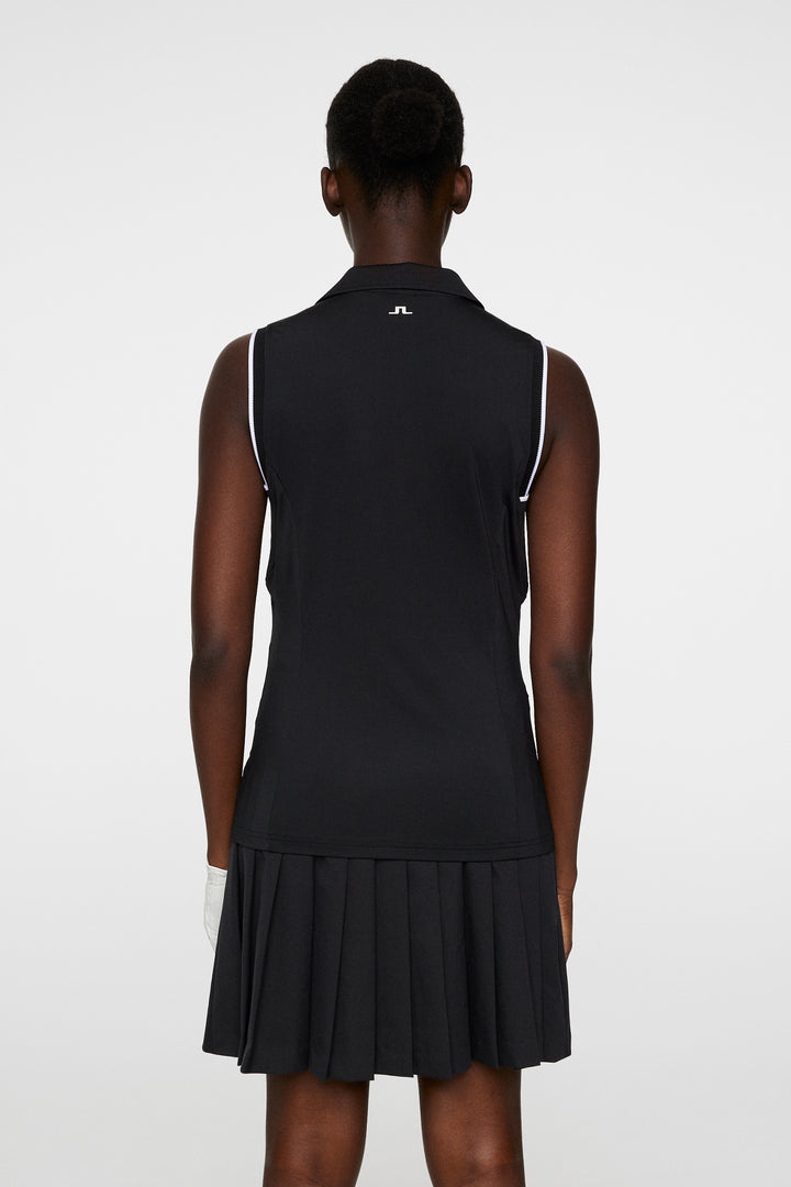 J.Lindeberg Women's VIOLA Sleeveless Polo - BLACK