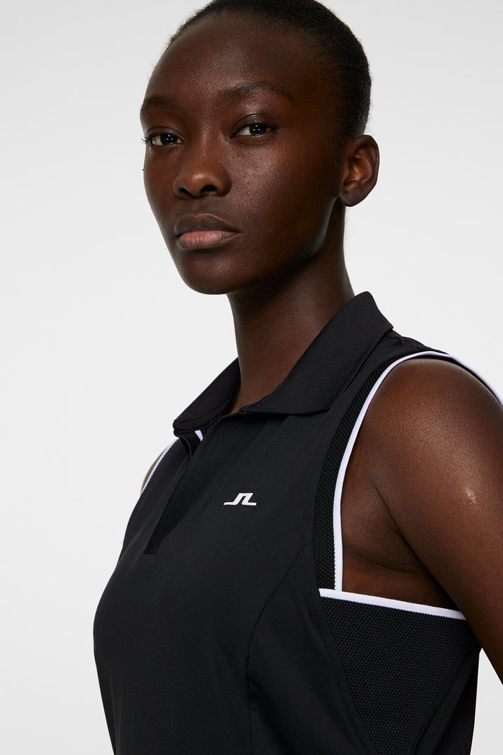 J.Lindeberg Women's VIOLA Sleeveless Polo - BLACK