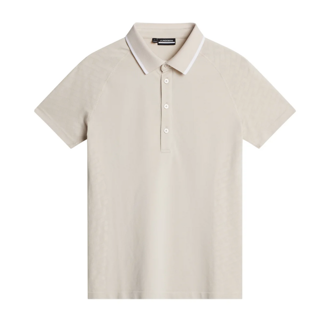 J.Lindeberg Women's BAILEY Seamless Polo - TOUR JACQUARD MOONBEAM