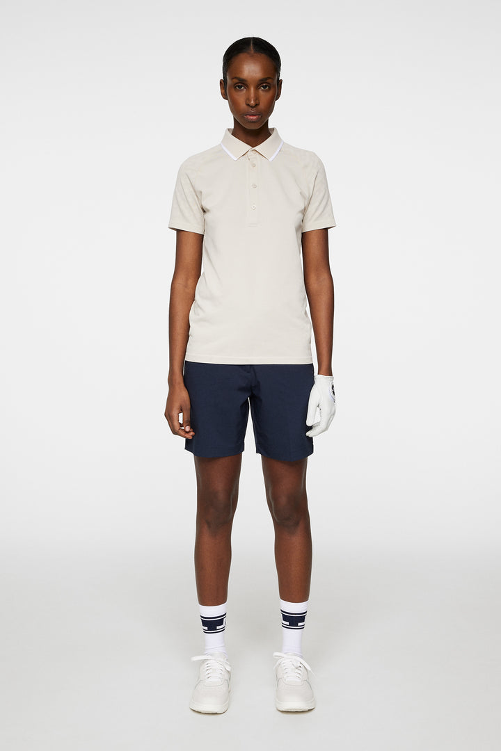 J.Lindeberg Women's BAILEY Seamless Polo - TOUR JACQUARD MOONBEAM