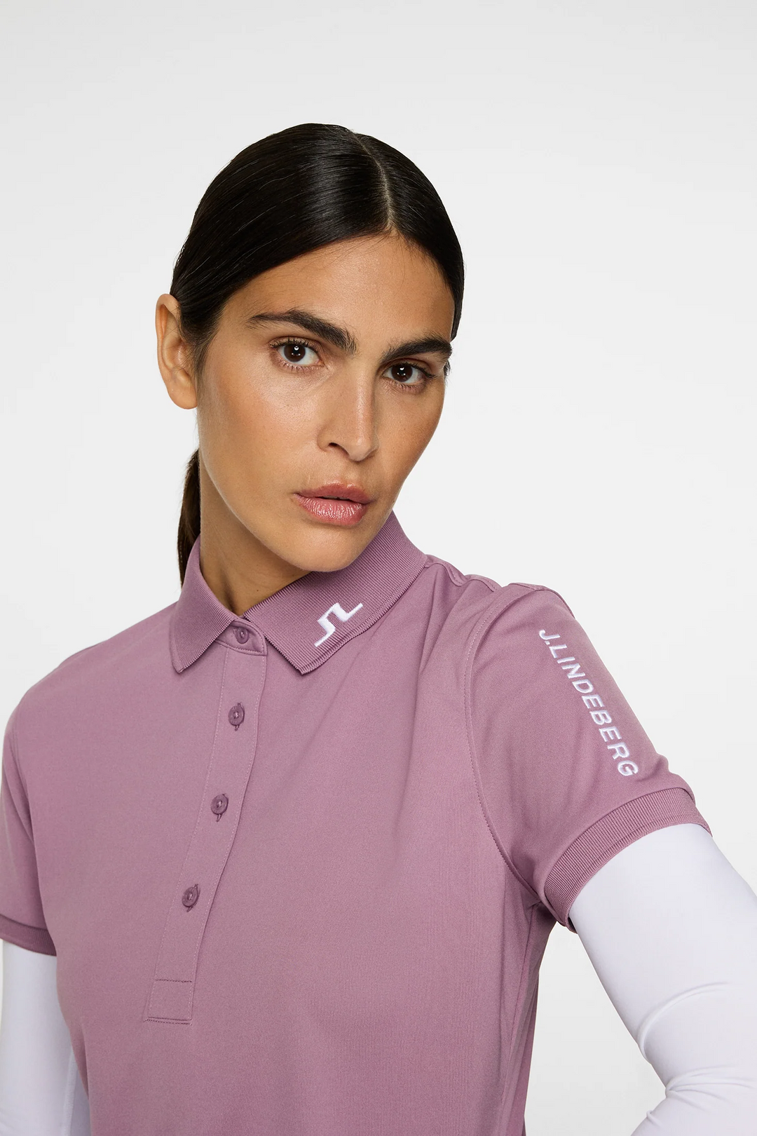 J.Lindeberg Women's TOUR TECH Polo - VERY GRAPE