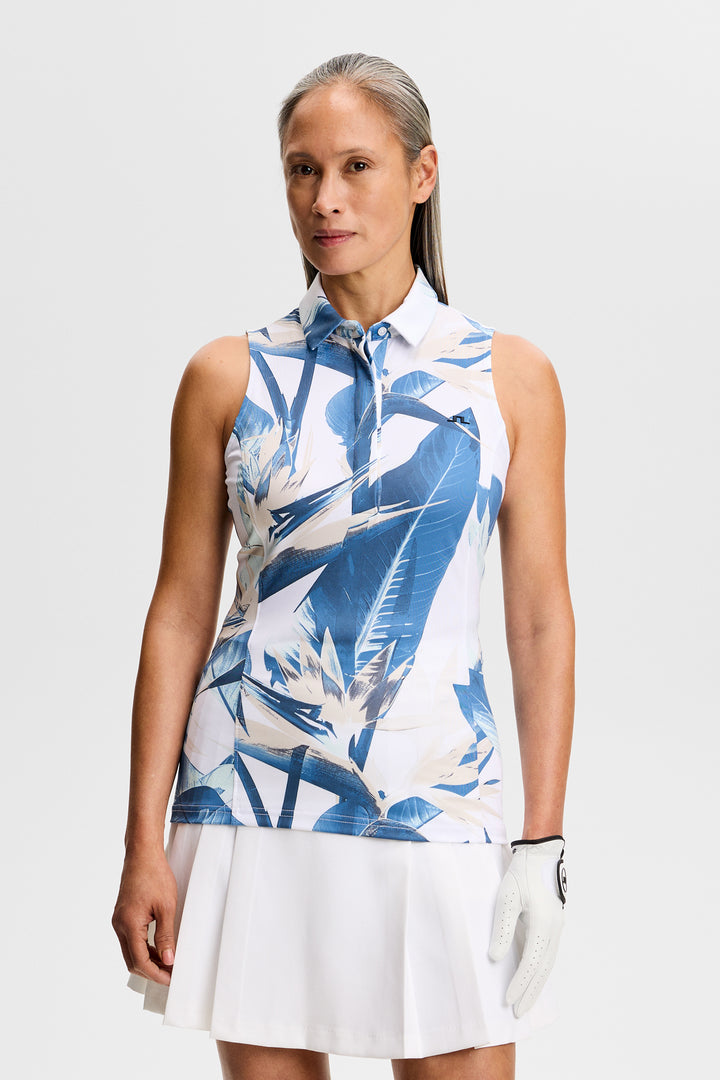 J.Lindeberg Women's Dena Print Polo - PARADISE SKYLIGHT