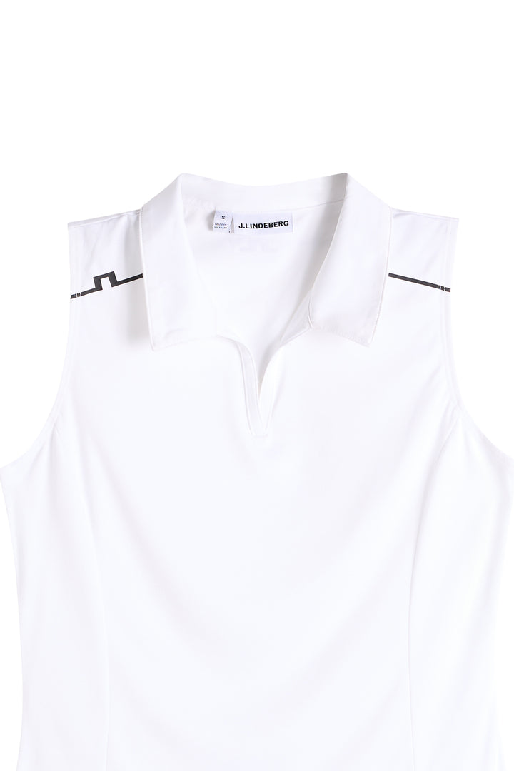J.Lindeberg Women's Leah Sleeveless Polo - WHITE