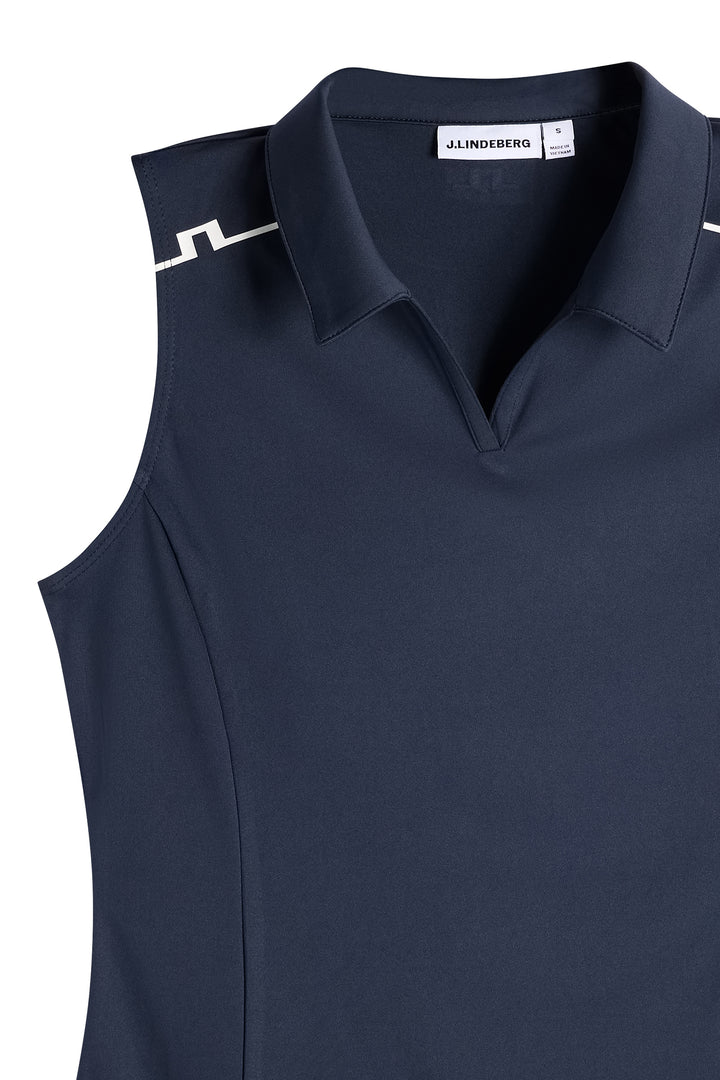 J.Lindeberg Women's Leah Sleeveless Polo - NAVY