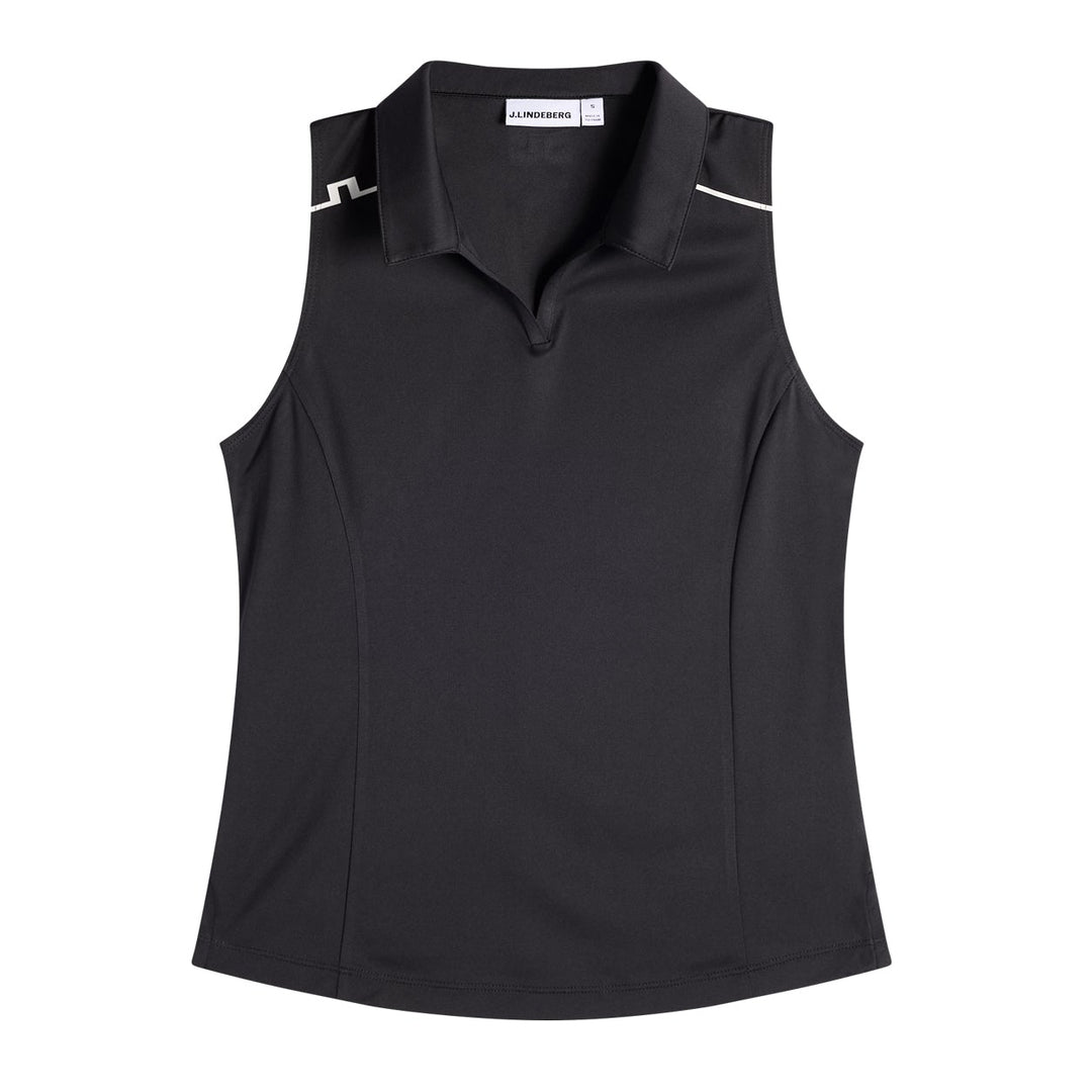 J.Lindeberg Women's Leah Sleeveless Polo - BLACK