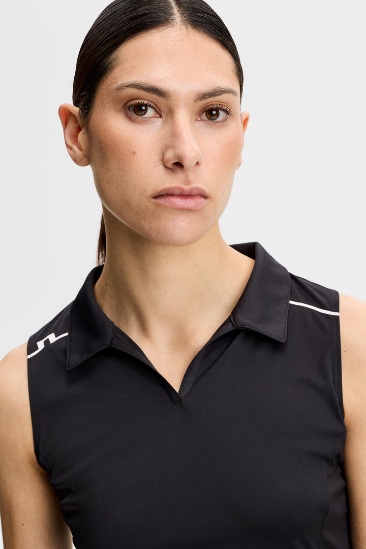 J.Lindeberg Women's Leah Sleeveless Polo - BLACK