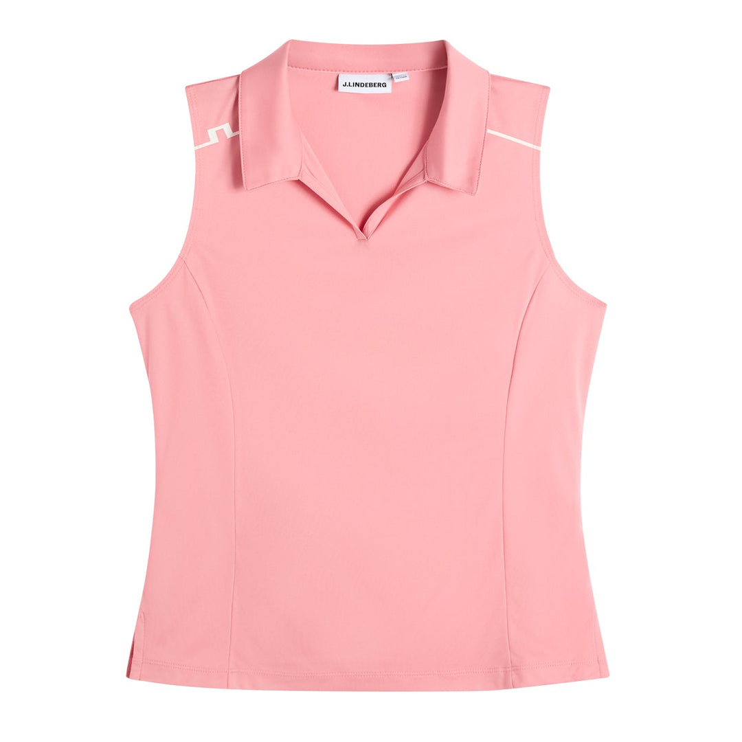 J.Lindeberg Women's Leah Sleeveless Polo - FLAMINGO PLUME