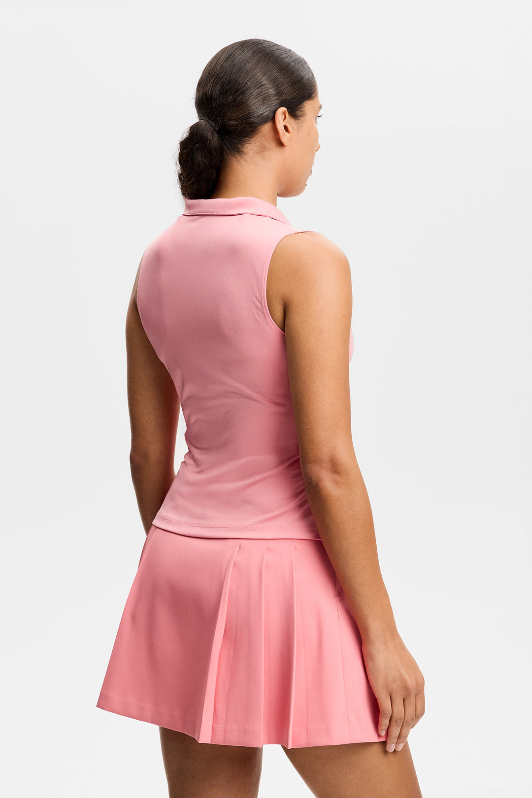 J.Lindeberg Women's Leah Sleeveless Polo - FLAMINGO PLUME