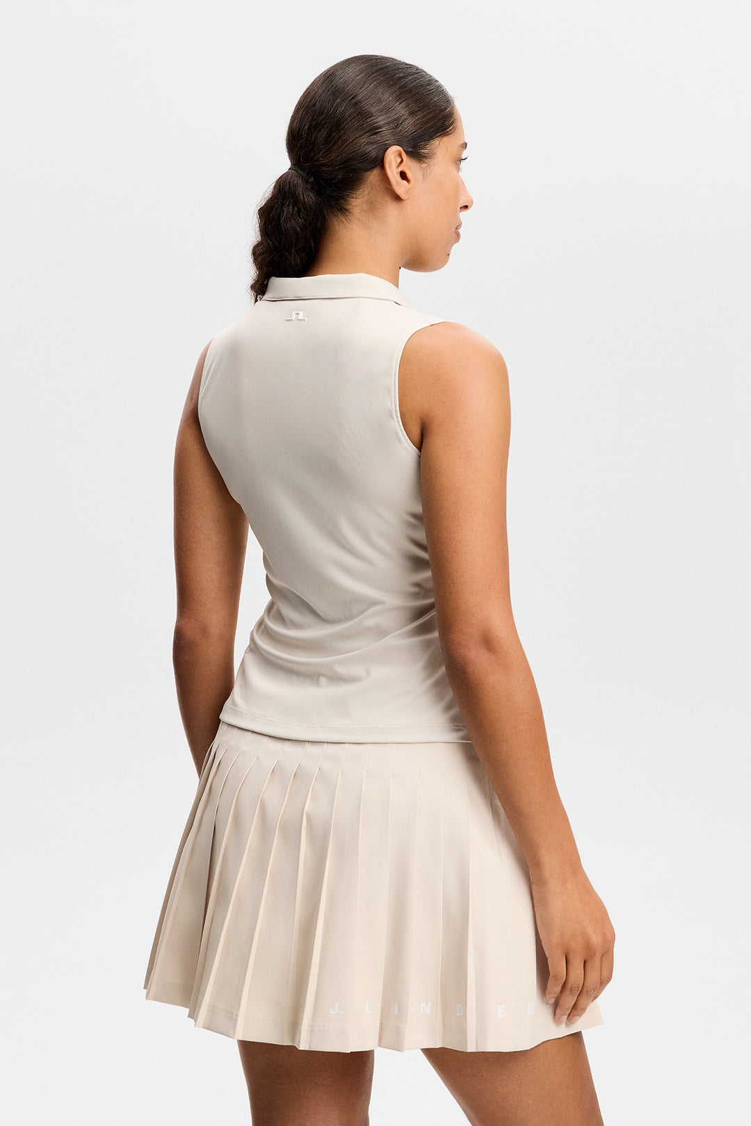 J.Lindeberg Women's Leah Sleeveless Polo - MOONBEAM