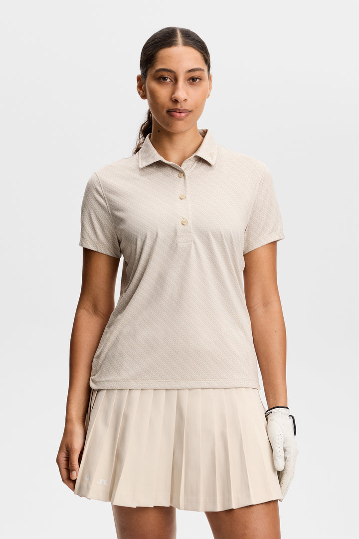J.Lindeberg Women's Caitlyn Polo - FLIGHT BRIDGE MOONBEAM