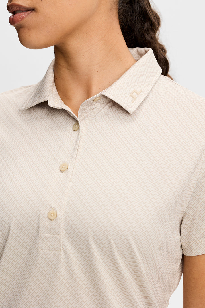 J.Lindeberg Women's Caitlyn Polo - FLIGHT BRIDGE MOONBEAM