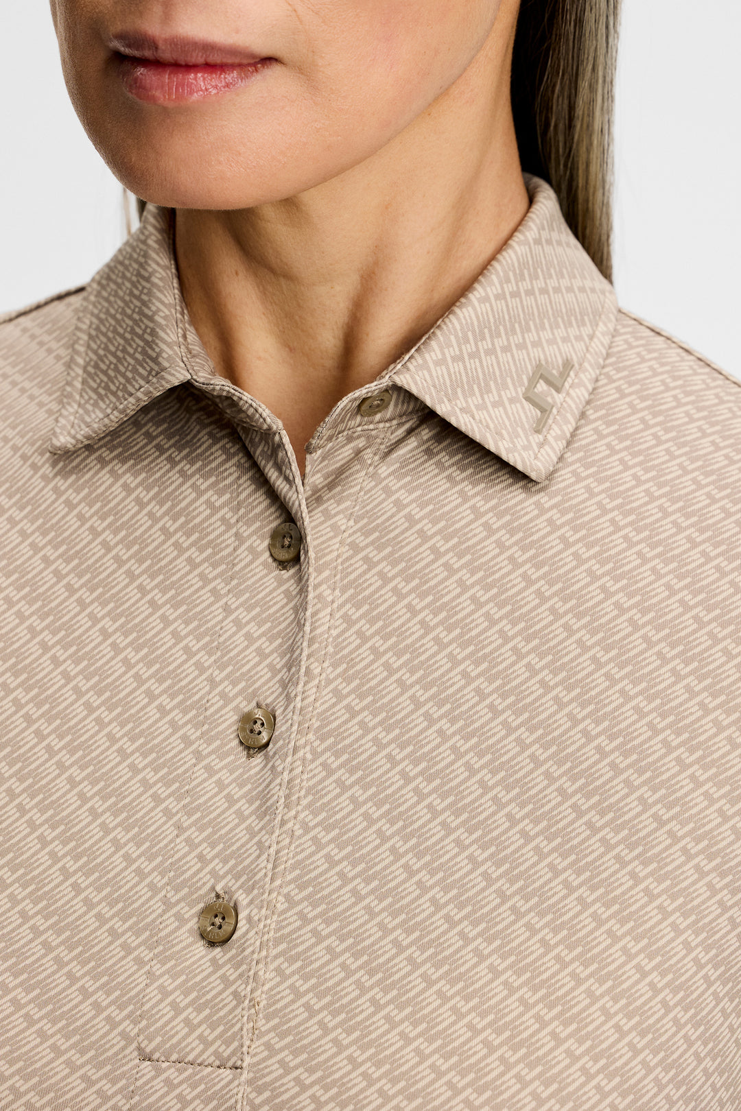 J.Lindeberg Women's Caitlyn Polo - FLIGHT BRIDGE BRINDLE FOSSILS