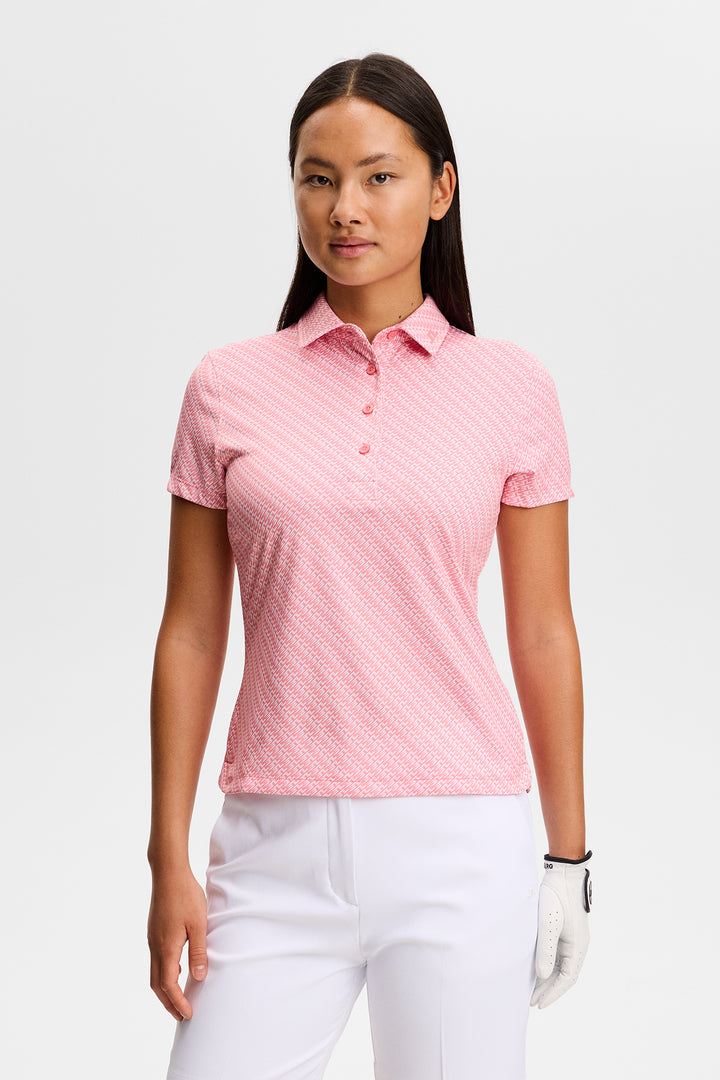 J.Lindeberg Women's Caitlyn Polo - FLIGHT BRIDGE FLAMINGO