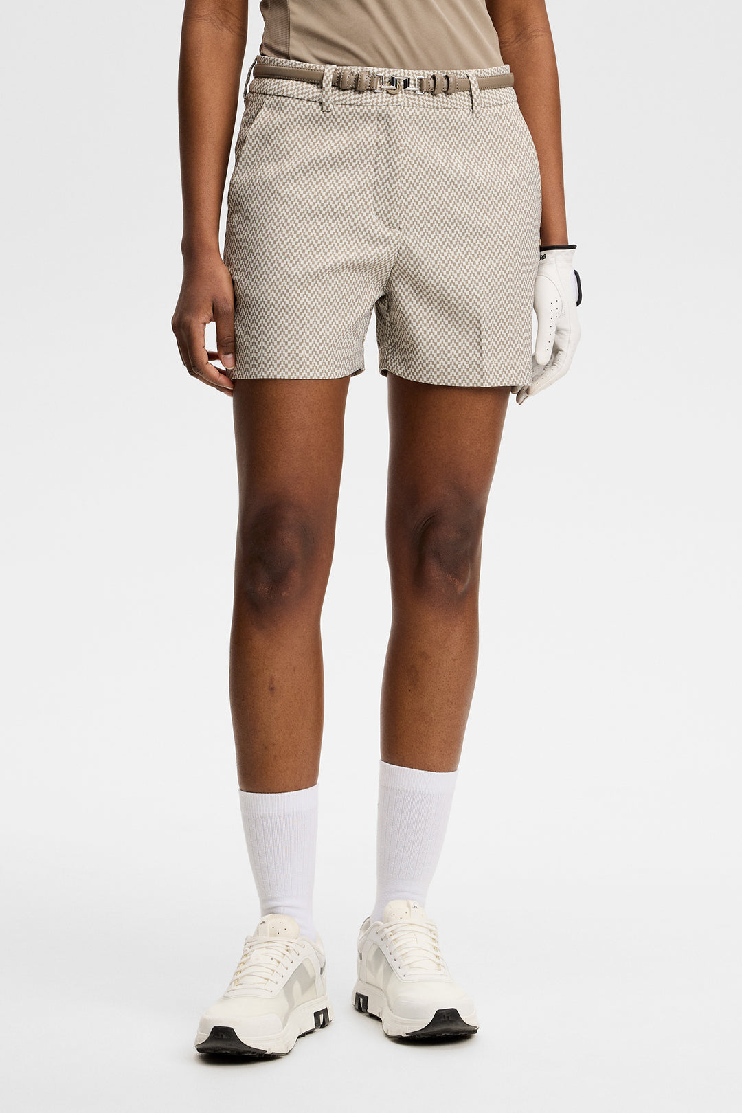 J.Lindeberg Women's Gwen Printed Shorts  - Bridge Stack Brindle S
