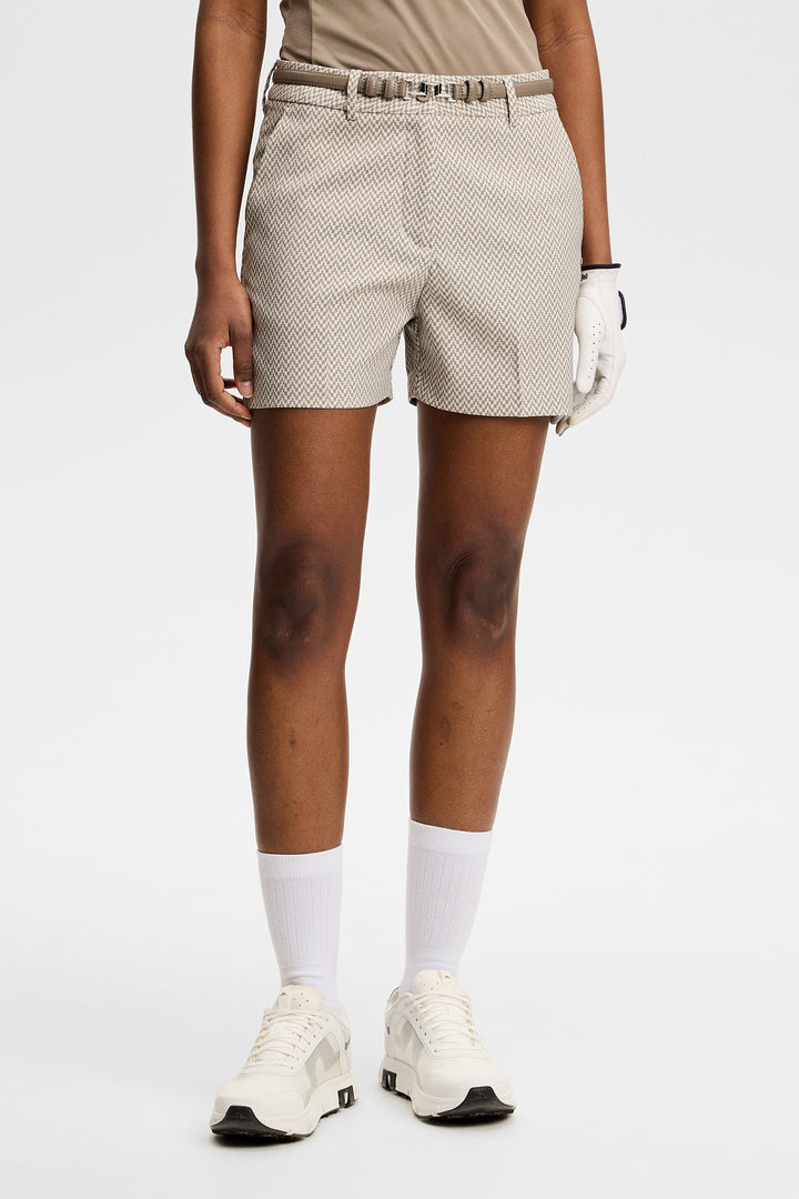 J.Lindeberg Women's Gwen Printed Shorts  - Bridge Stack Brindle S
