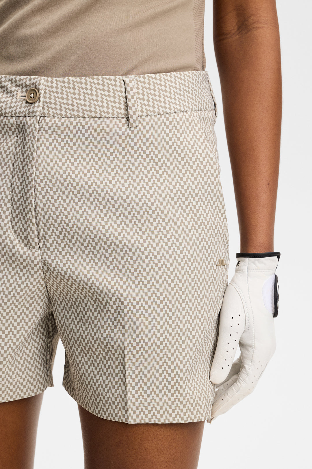J.Lindeberg Women's Gwen Printed Shorts  - Bridge Stack Brindle S