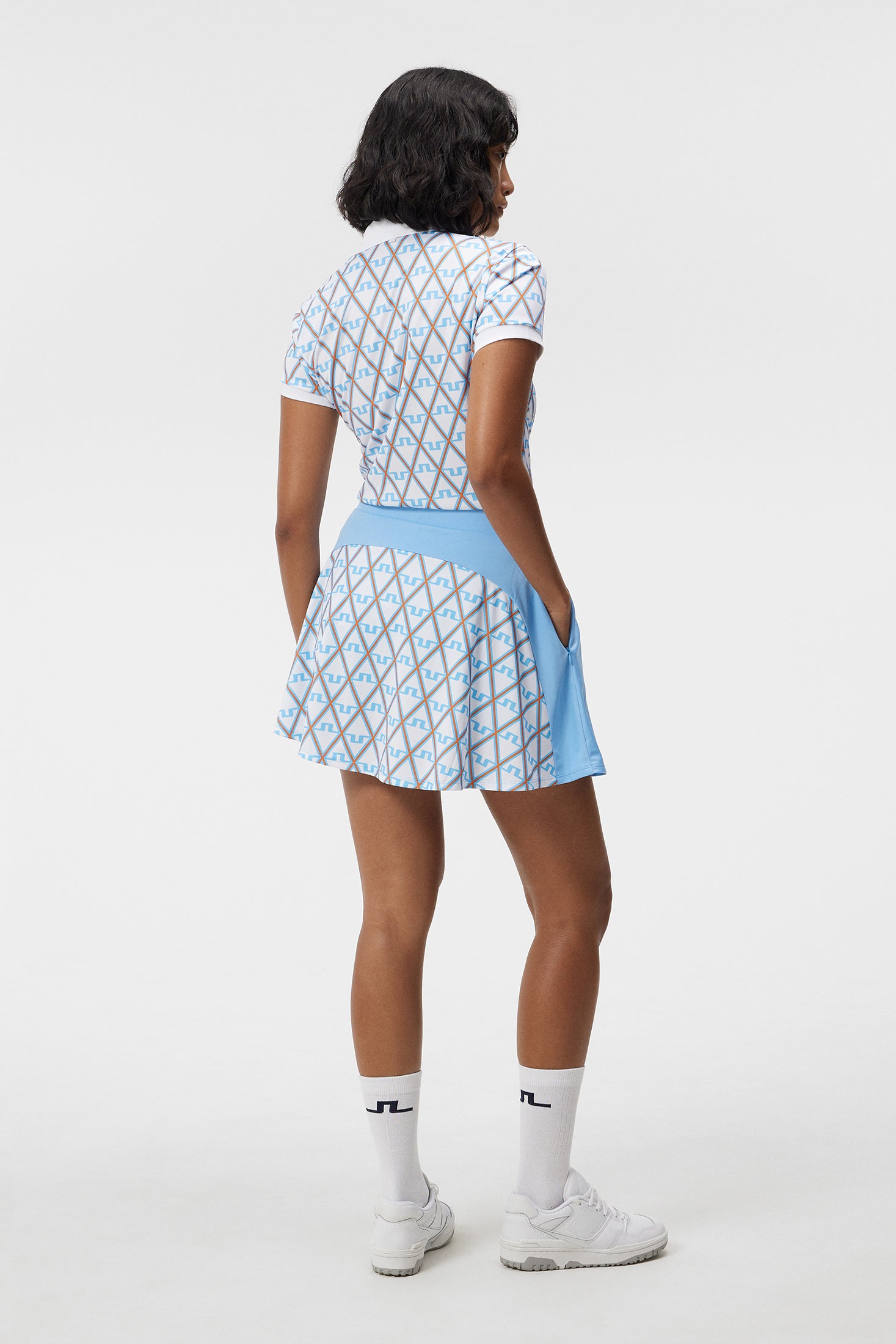 J.Lindeberg Womens Jenny Print Skirt - LITTLE BOY BLUE DIAMOND