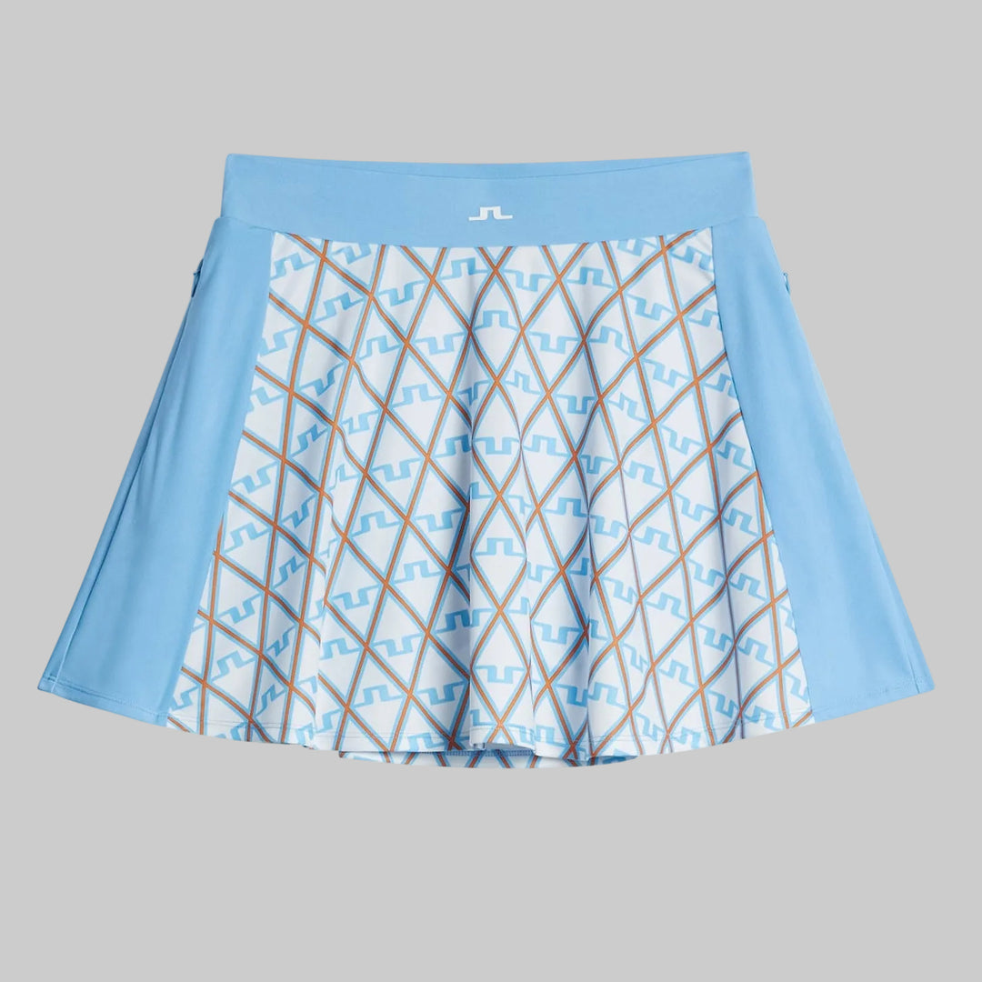 J.Lindeberg Womens Jenny Print Skirt - LITTLE BOY BLUE DIAMOND