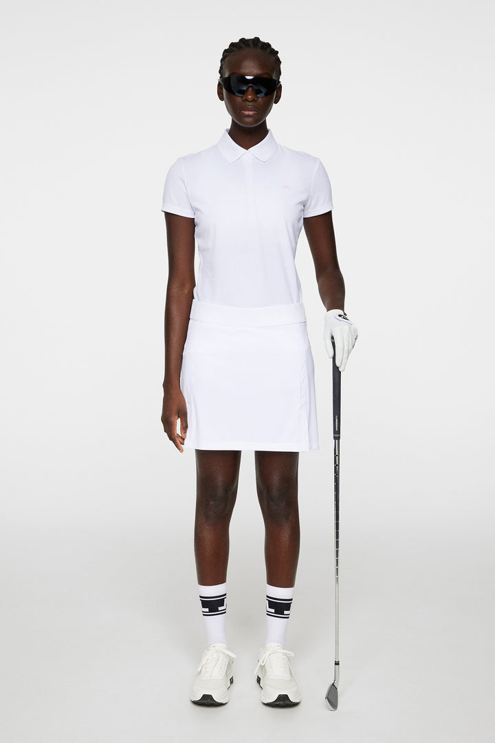 J.Lindeberg Womens Amelie Mid Golf Skirt - WHITE