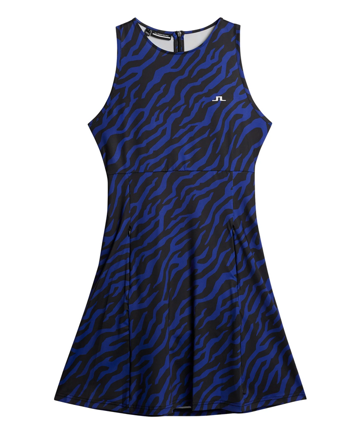 J.Lindeberg Women's CORA PRINT Dress - TOUR TIGER CLEMATIS BLUE