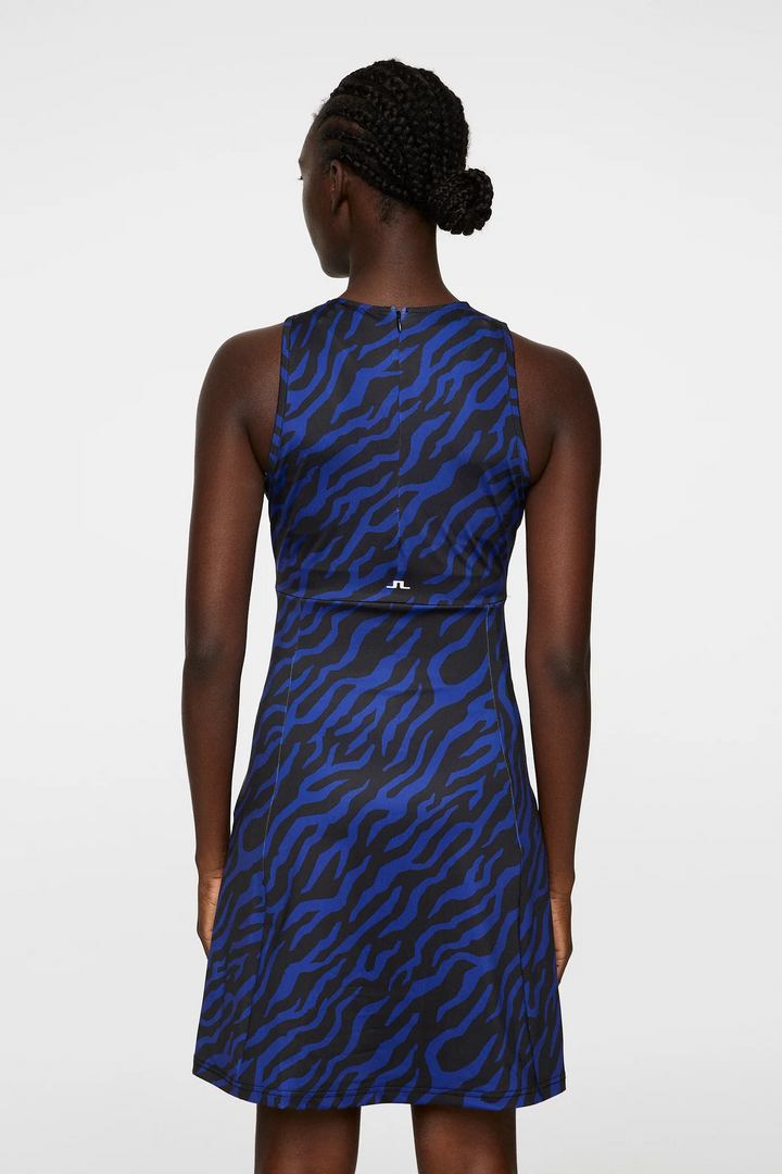 J.Lindeberg Women's CORA PRINT Dress - TOUR TIGER CLEMATIS BLUE
