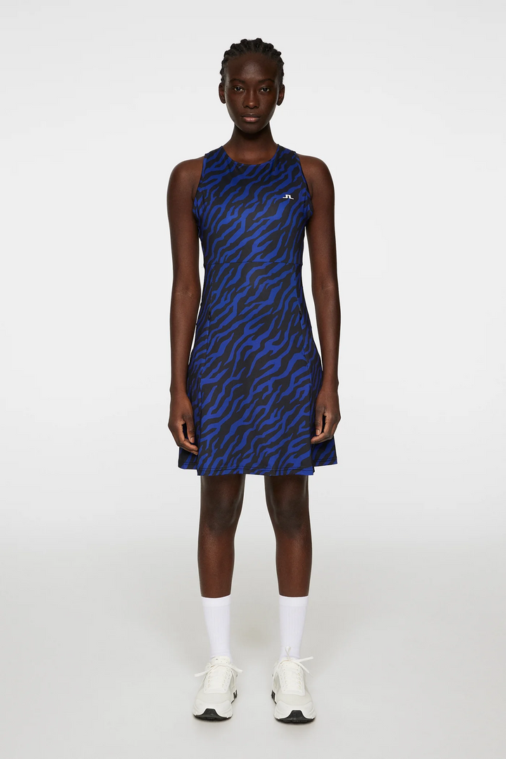 J.Lindeberg Women's CORA PRINT Dress - TOUR TIGER CLEMATIS BLUE