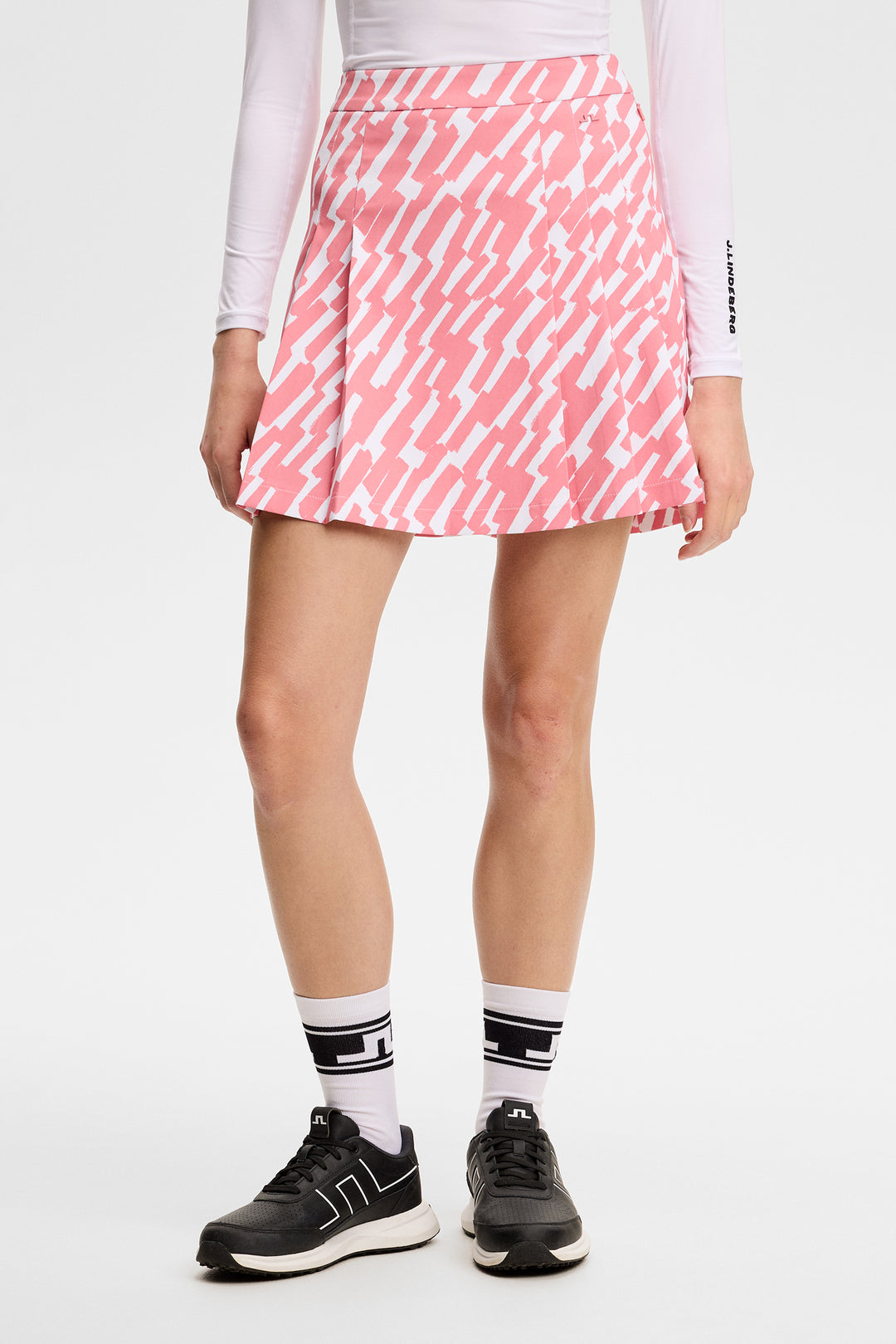 J.Lindeberg Women's Alesia Print Skirt - OAK FLAMINGO