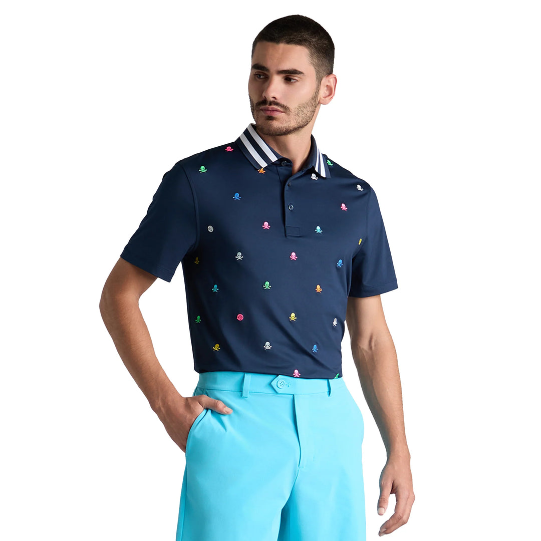 G/FORE MEN'S EMBROIDERED TECH JERSEY POLO - TWILIGHT