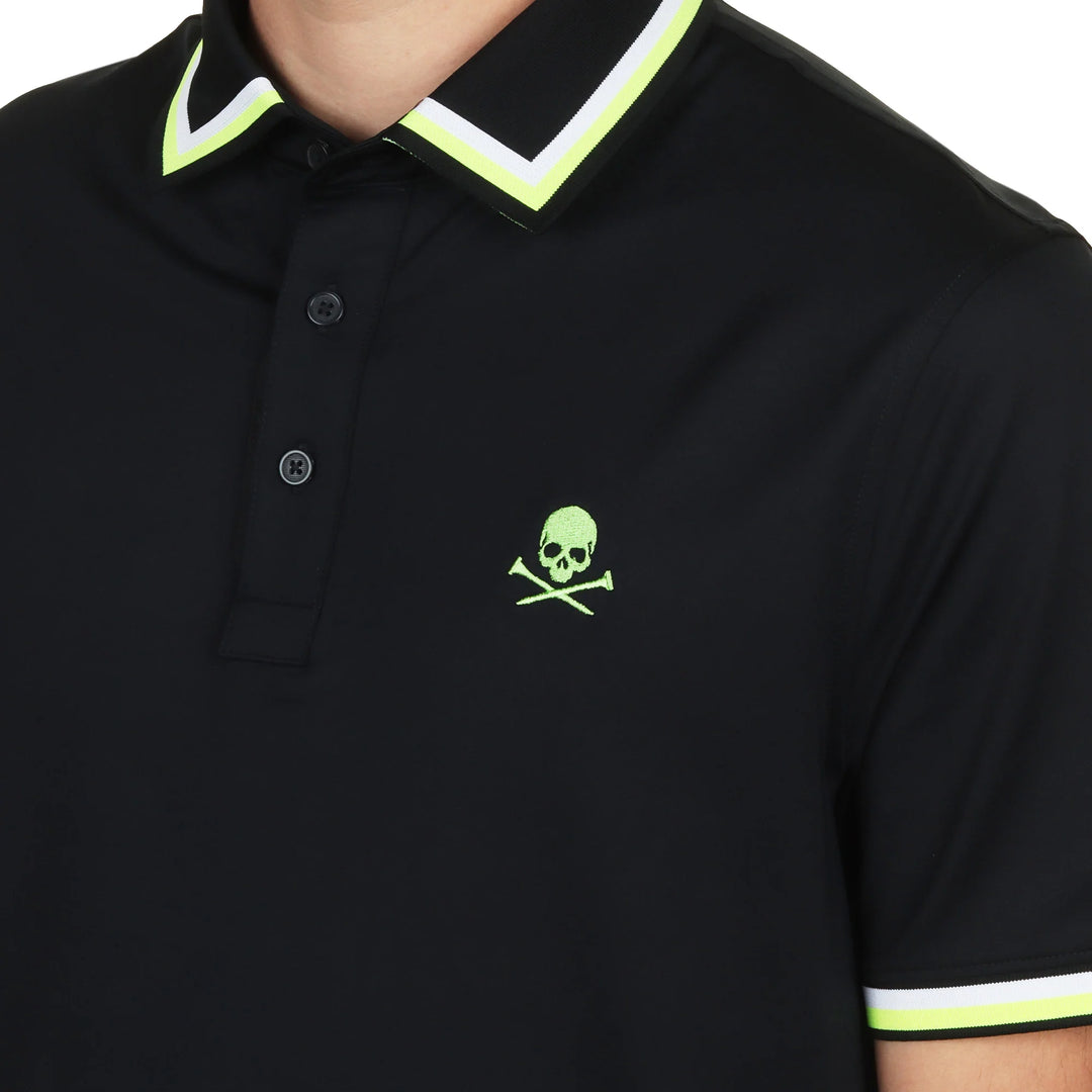 G/FORE MEN'S G/TAB ESSENTIAL TECH JERSEY BANDED SLEEVE POLO - ONYX
