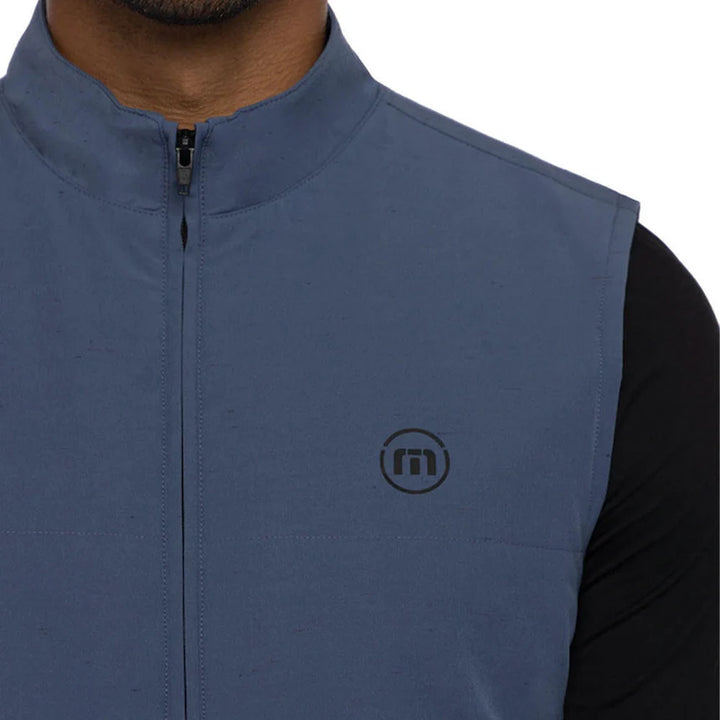 TRAVIS MATHEW FULL ZIP HEATER VEST - VINTAGE INDIGO