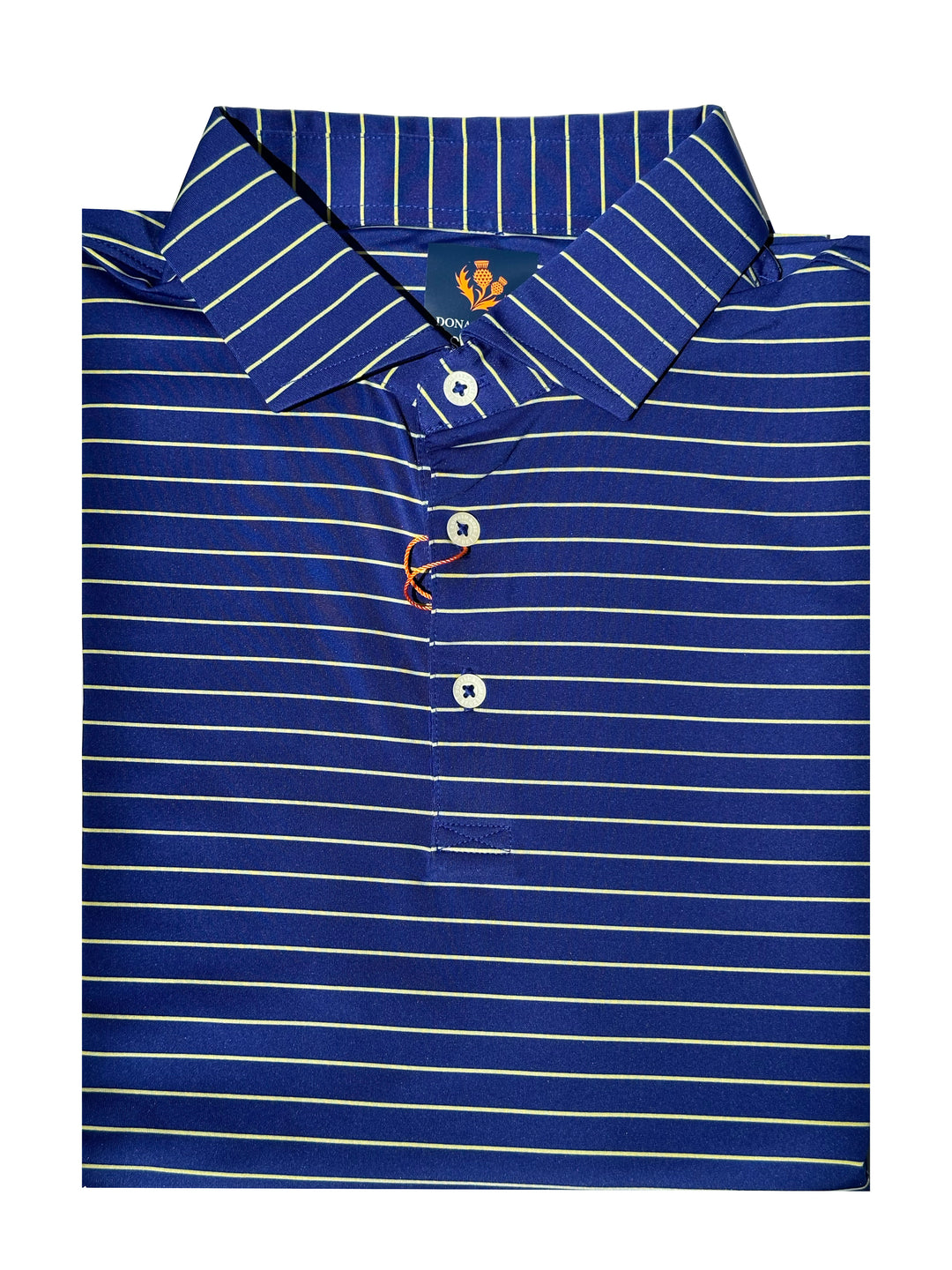 Donald Ross Mens Hayes Pencil Stripe Jersey Sport Fit Polo - NAVY