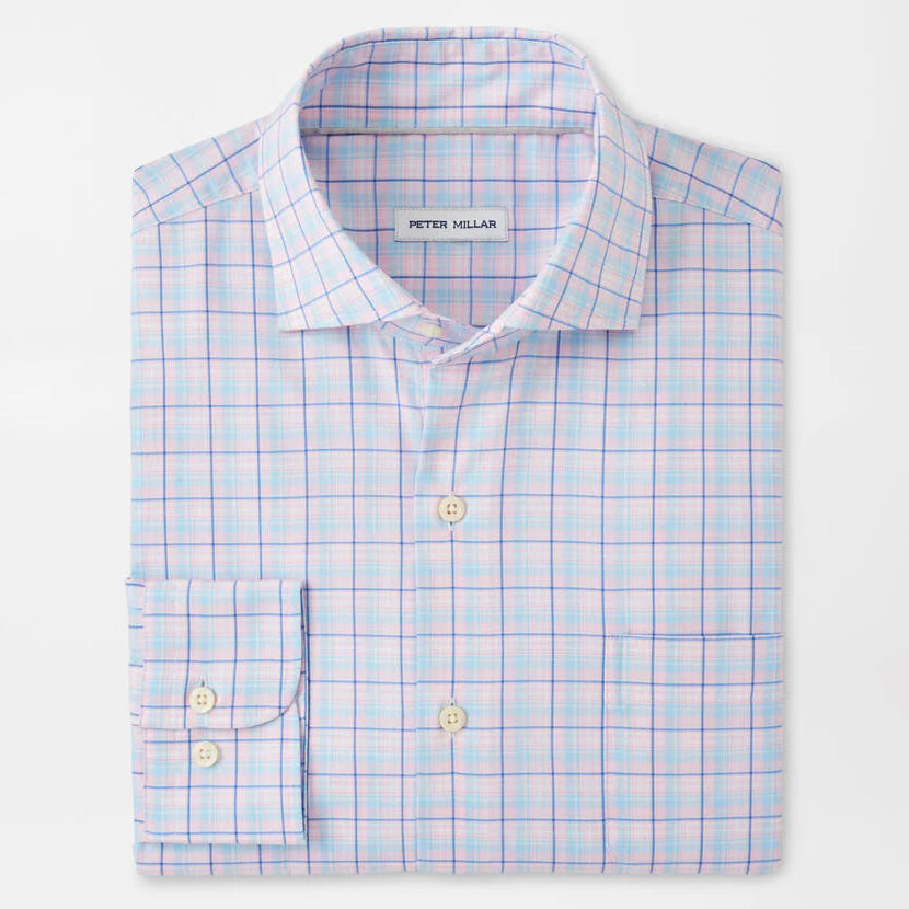 Peter Millar Men's Classic Fit Huron Crown Lite Cotton Stretch Sport Shirt - PALMER PINK