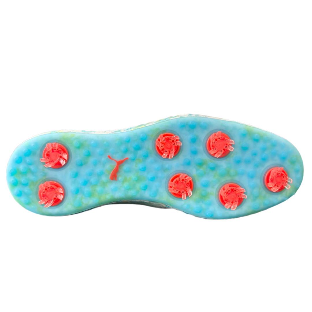 Puma Men's TOUR LTD EDITION PROTOTYPE- IGINITE PWRAdapt Caged DIGI FLORAL - WHITE /SCUBA BLUE / CELANDINE