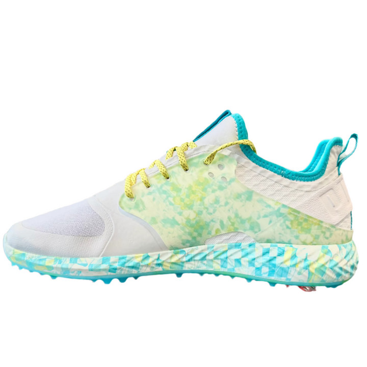 Puma Men's TOUR LTD EDITION PROTOTYPE- IGINITE PWRAdapt Caged DIGI FLORAL - WHITE /SCUBA BLUE / CELANDINE