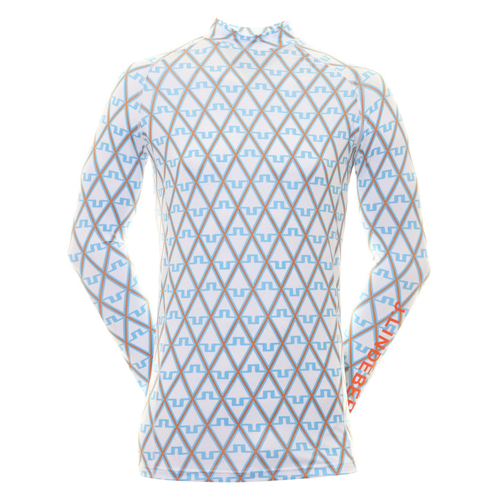 J.Lindeberg Mens Aello Print Soft Compression Layer - LITTLE DIAMOND BOY