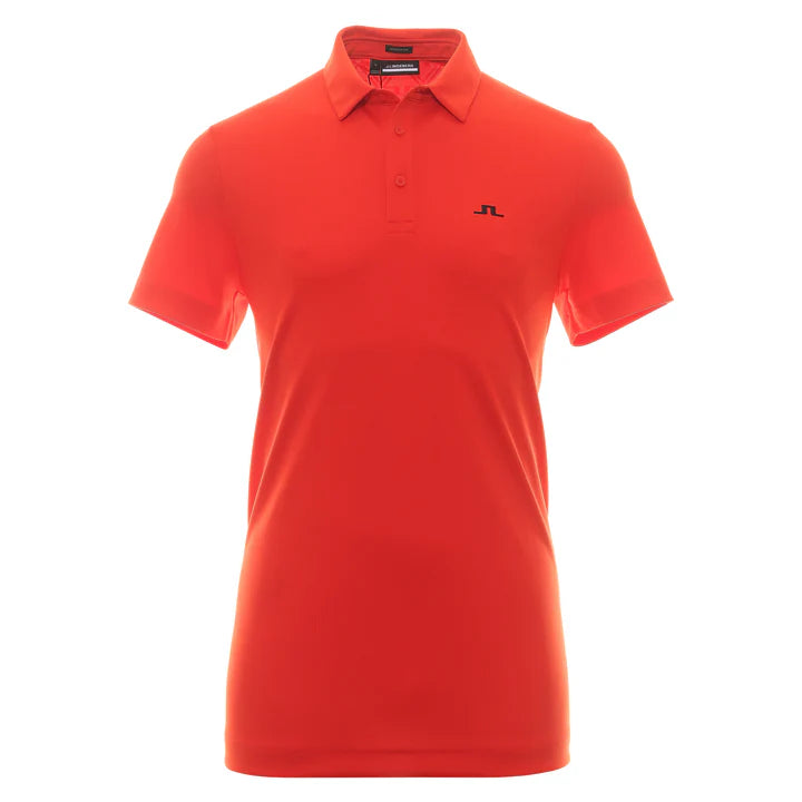 J.Lindeberg Mens Peat Regular Fit Polo - FIERY RED