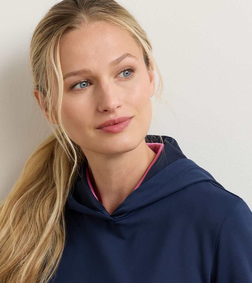 Peter Millar Womens Pine Performance Hoodie - NAVY