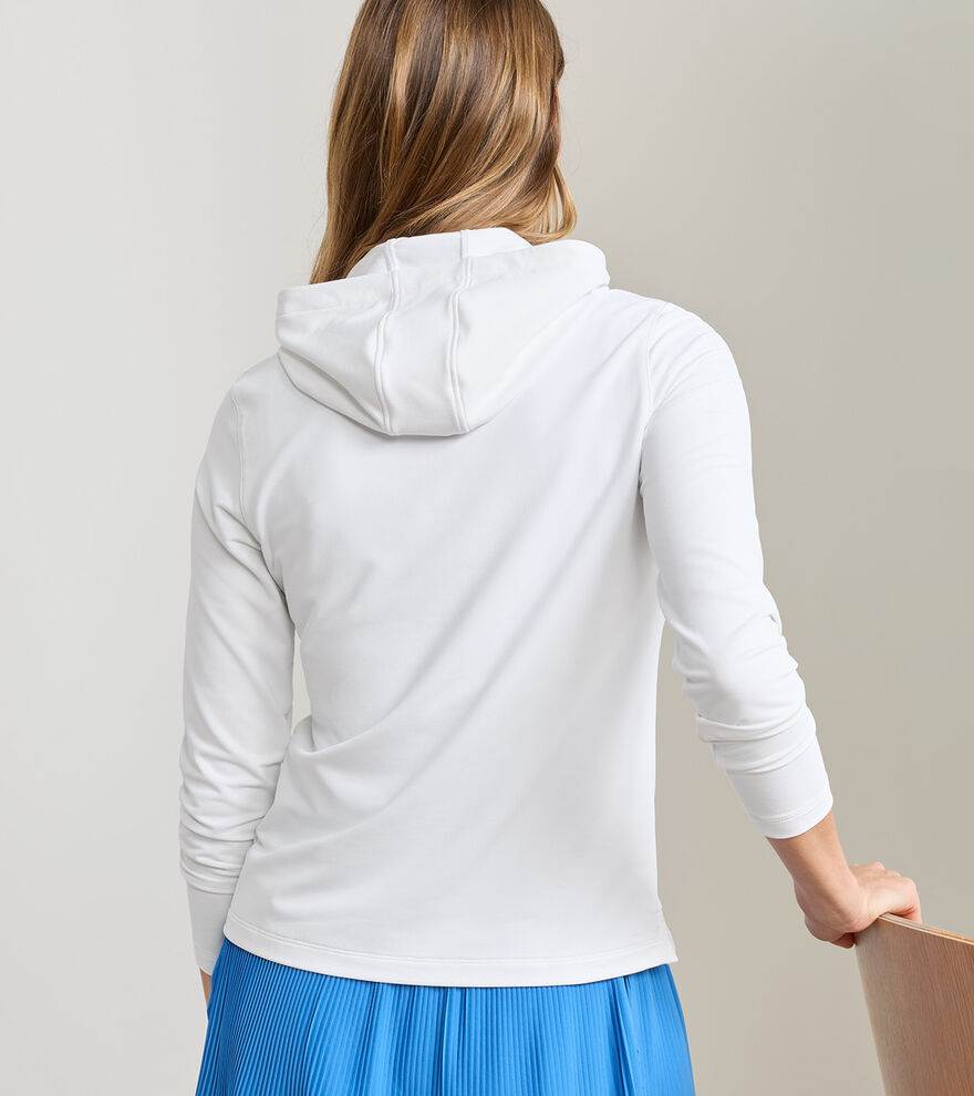 Peter Millar Womens Pine Performance Hoodie - WHITE