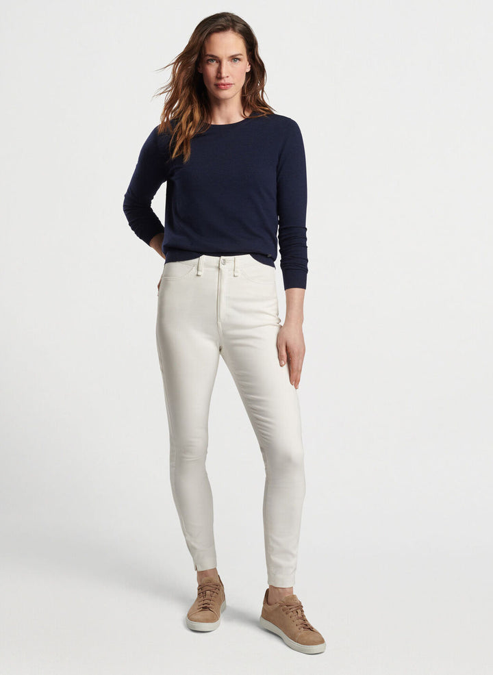 Peter Millar Women's Karlie Stretch Sateen High Rise Pant - WHITE