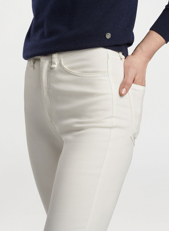 Peter Millar Women's Karlie Stretch Sateen High Rise Pant - WHITE