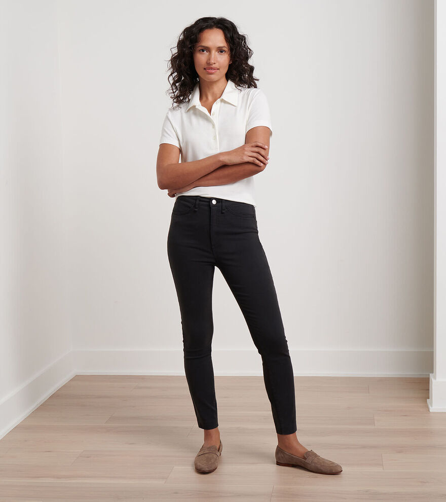 Peter Millar Women's Karlie Stretch Sateen High Rise Pant - BLACK