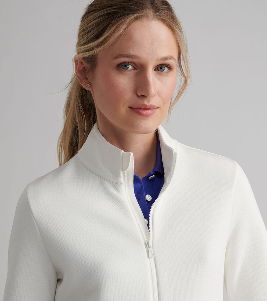 Peter Millar Women's Lumi-Knit Performance Full Zip - IVORY